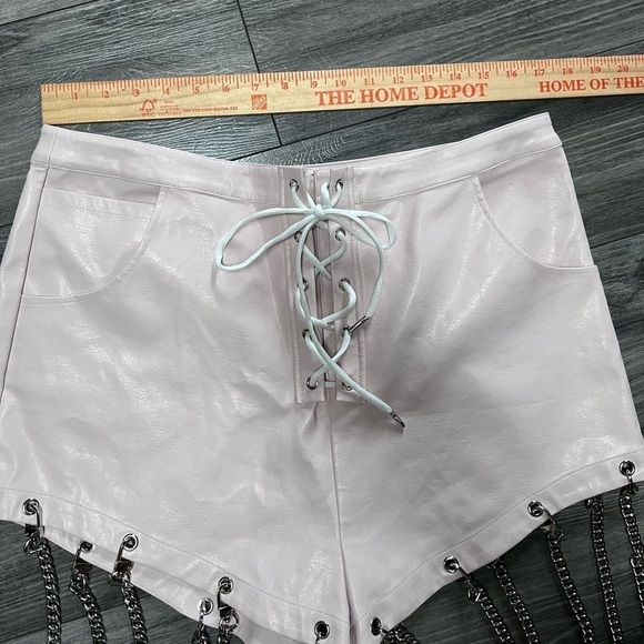 Dead Dolls blossom whimsigoth pink detachable chain goth joggers pants shorts XL - Picture 12 of 14